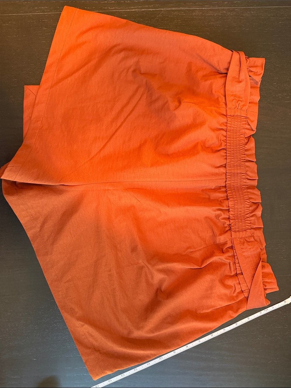 CALIA by Carrie Underwood Rust Paperbag Waist Skort with Self-Tie - Picture 7 of 8